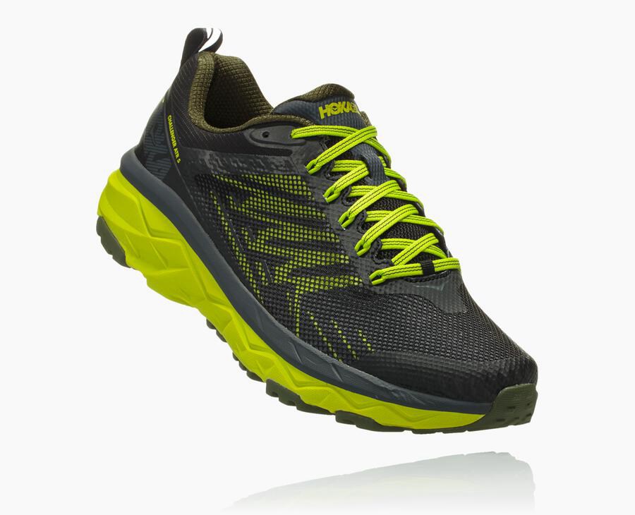 Trail Shoes Mens - Hoka One One Challenger ATR 5 - Black/Green - SPZBTLQ-98